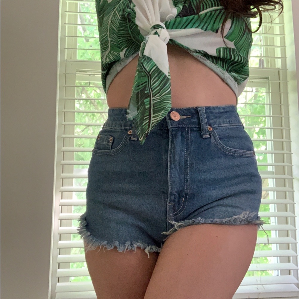 BDG Distressed High Rise Dolphin Shorts